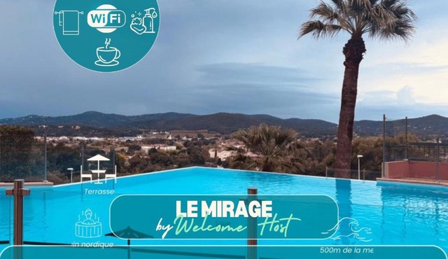 Le Mirage, studio classé 3 étoiles, terrasse & vue mer